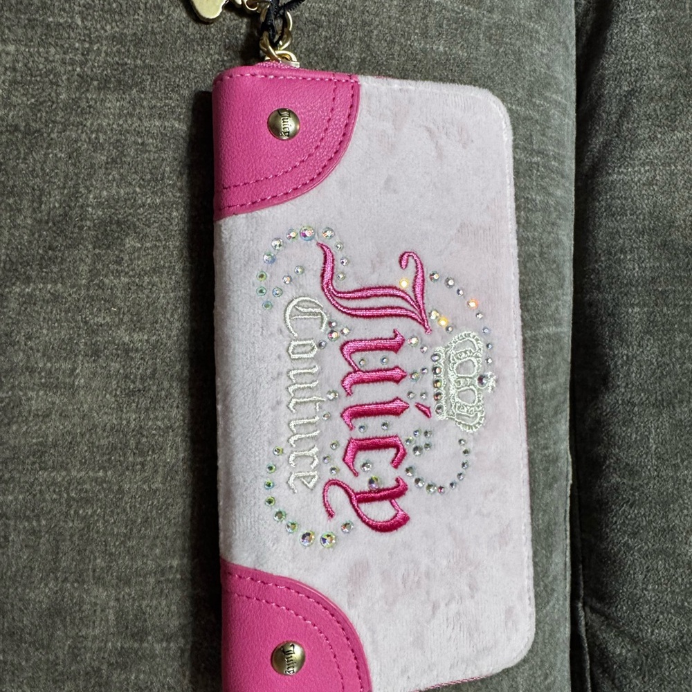 Juicy Couture Pink and Cream Embellished Wallet
